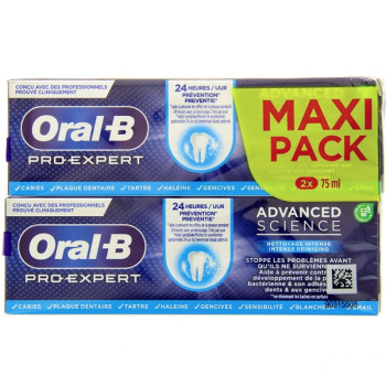 Oral-B Dentifrice Pro-Expert Advanced Science Nettoyage Intense 2x75ml