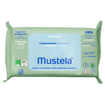 Lingettes Nettoyantes Compostables Avec Parfum x60 Mustela
