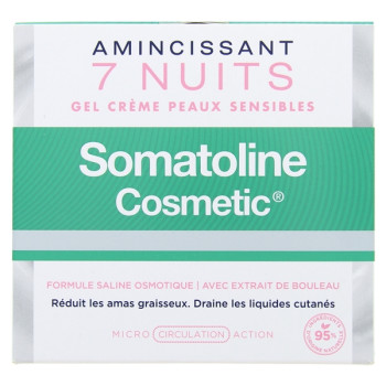 Amincissant 7 Nuits Natural Gel Crème Peaux sensibles 400ml Somatoline