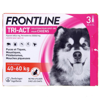 Frontline Tri-Act Chien XL (40-60kg) x3 pipettes