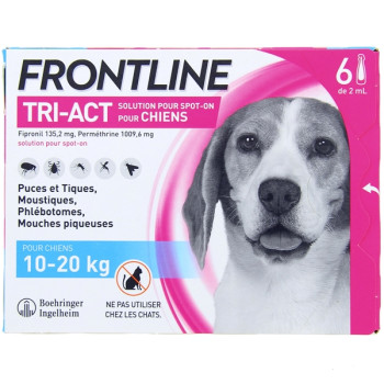 Frontline Tri-act Chien M (10-20kg) x6 pipettes