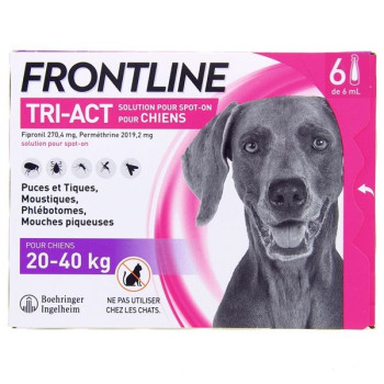 Frontline Tri-act Chien L (20-40kg) x6 pipettes