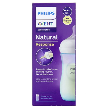 Biberon Natural Response 1m+ Bleu 260ml Avent