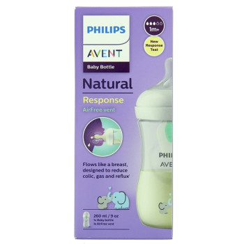 Biberon Natural Response AirFree 1m+ Éléphant 260ml Avent