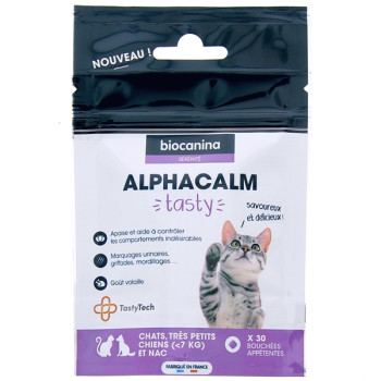 Alphacalm Tasty Chats, Très Petits Chiens & Nac x30 bouchées appétentes Biocanina