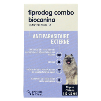 Fiprodog Combo Moyens Chiens x3 pipettes Biocanina