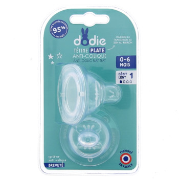 Tétines Plates Anti-colique Débit 1 Dodie