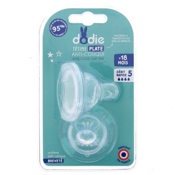 Tétines Plates Anti-Colique Débit 5 Dodie