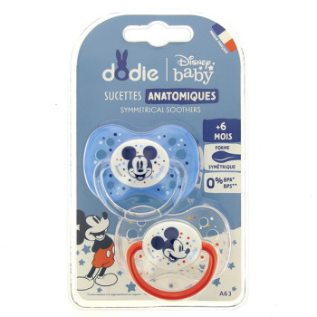 Sucettes anatomiques +6 mois Mickey x2 Dodie