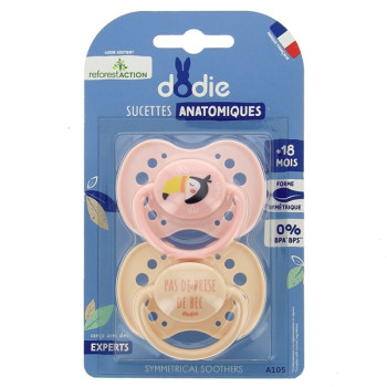 Sucettes Anatomiques +18 mois Toucan x2 Dodie