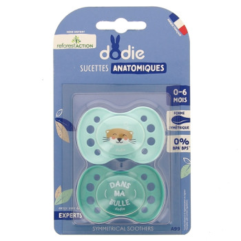 Sucettes Anatomiques 0-6 mois Loutre x2 Dodie