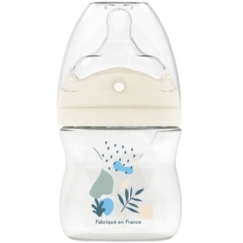 Biberon Tétine multi-perforée anti-coliques Débit 1 Nature Bleu 150ml Dodie