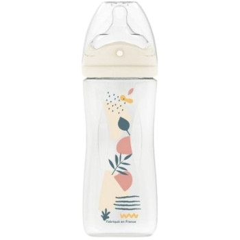 Biberon Tétine multi-perforée anti-coliques Débit 3 Nature Terracotta 330ml Dodie