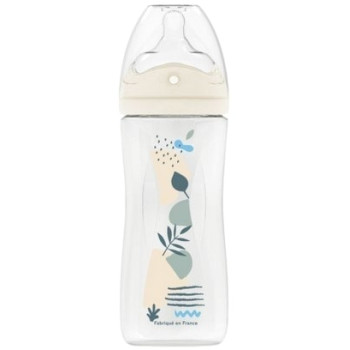 Biberon Tétine multi-perforée anti-coliques Débit 3 Nature Bleu 330ml Dodie