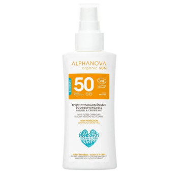 Spray Solaire Hypoallergénique SPF50 Format Voyage 90g Alphanova