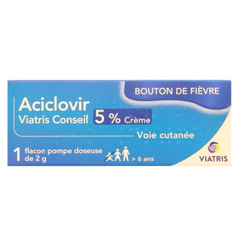 Aciclovir 5% Crème Flacon pompe doseuse 2g Viatris