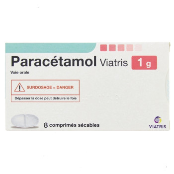 Paracétamol 1g x8cpr sécables Viatris