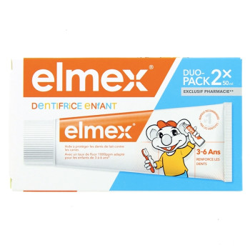 Dentifrice Enfant 3-6 ans 2x50ml Elmex