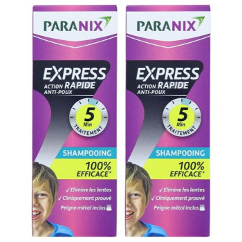 Express 5min Shampooing Anti-poux 2x300ml + Peigne Paranix