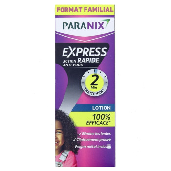 Express 2min Lotion Anti-Poux 195ml + Peigne Métal Paranix