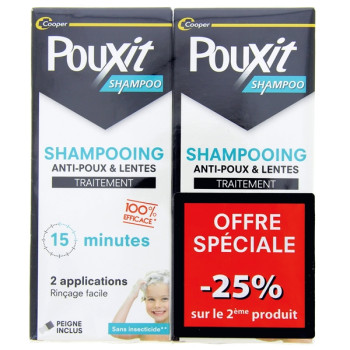Pouxit Shampoo Shampooing traitement Anti-poux & Lentes 2x200ml