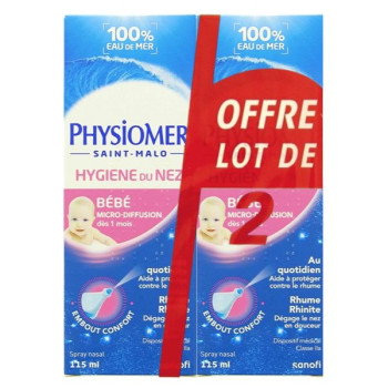 Physiomer Bébé Hygiène du Nez Micro-Diffusion 2x115ml