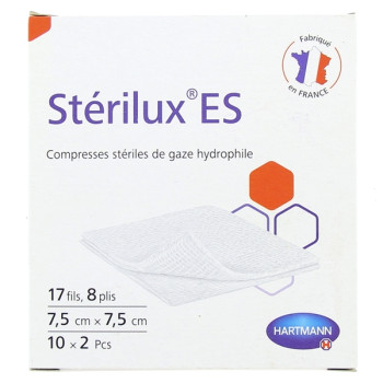 Stérilux ES Compresses Stériles 7,5cmx7,5cm x10