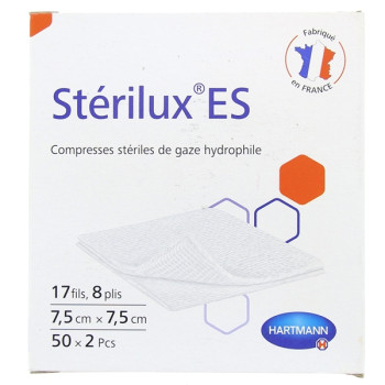 Stérilux ES Compresses Stériles 7,5cmx7,5cm x50