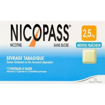 Nicopass 2,5mg x12 Menthe Fraîcheur