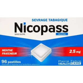 Nicopass 2,5mg x96 Menthe Fraîcheur