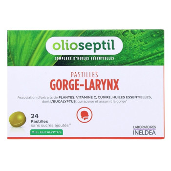 Olioseptil Gorge-Larynx Miel-Eucalyptus x24 pastilles