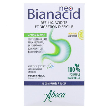 NeoBianacid Acidité, Reflux et Digestion Difficile Citron x45cpr à sucer Aboca