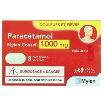 Paracétamol Mylan Conseil 1000mg x8cpr