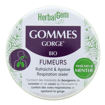 Gommes Gorge Fumeurs Bio 45g Herbalgem