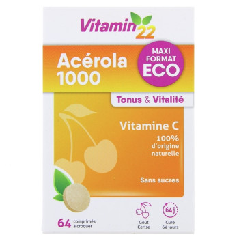 Acérola 1000 x64cpr à croquer Vitamin'22