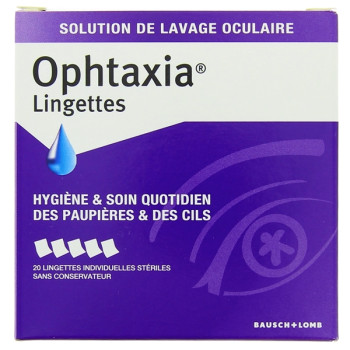Ophtaxia Lingettes Solution Lavage Oculaire x20 Bausch + Lomb