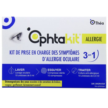 Ophtakit Allergie Kit Prise en Charge des Symptômes 3en1 Théa