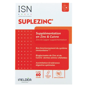 ISN Suplezinc x60 gélules végétales Ineldea