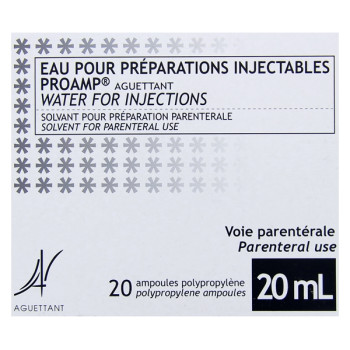 Eau pour préparations injectables Proamp 20Amp/20ml