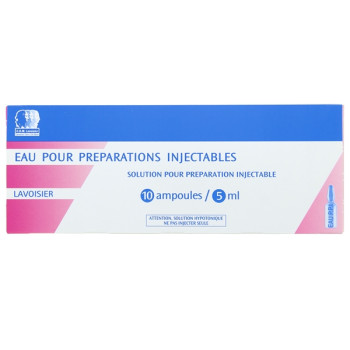 Eau pour préparations injectables Lavoisier 10Amp/5ml