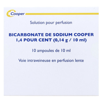 Bicarbonate de sodium Cooper 1,4% Ampoules