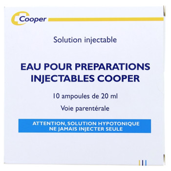 Eau pour préparations injectables Cooper 10Amp/20ml