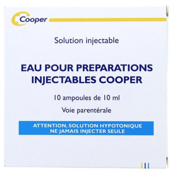 Eau pour préparations injectables Cooper 10Amp/10ml