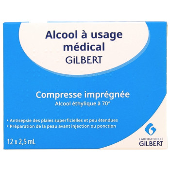 Alcool Gilbert 2,5 ml Compresses imprégnées