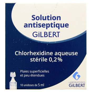 Chlorhexidine aqueuse 0,2% 10 unidoses Gilbert