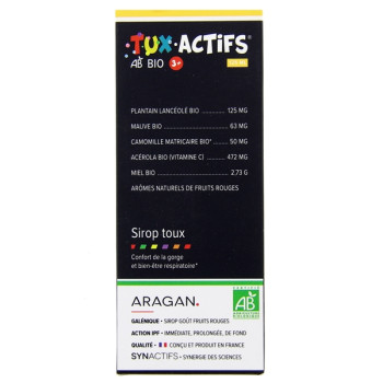 Synactifs TuxActifs Bio 3+ Sirop 125ml Aragan