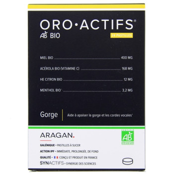 Synactifs OroActifs Bio x24 pastilles Aragan