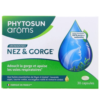 Aromadoses Nez et Gorge x30 capsules Phytosun Arôms