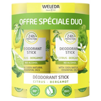 Déodorant Stick Citrus Bergamot 2x50g Weleda