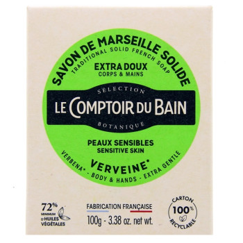 Savon de Marseille Solide Verveine 100g Le comptoir du Bain